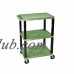 H. Wilson Tuffy 3-Shelf Utility Cart, Red Shelves and Black Legs   552739551